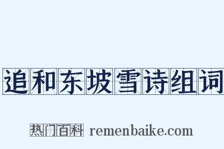 追和东坡雪诗组词是什么意思的图片